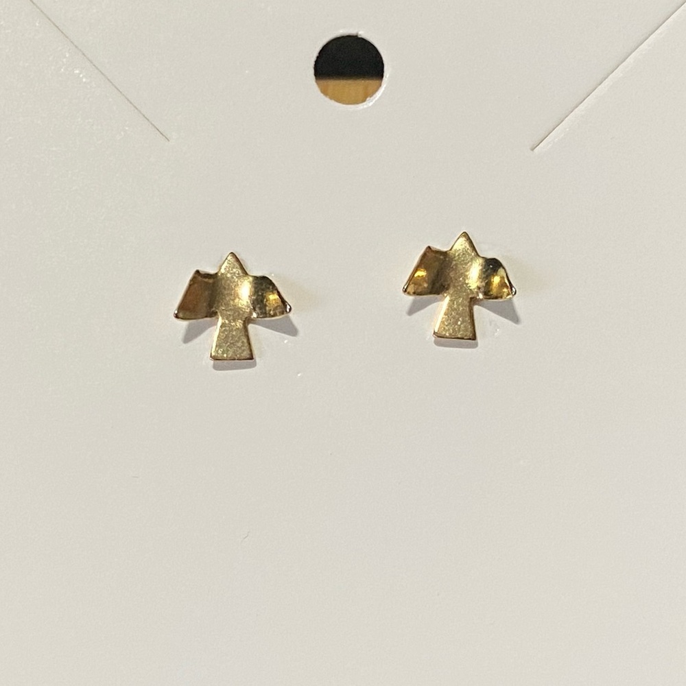 Vintage Gold Plated Dove Bird Christmas Stud Earrings
